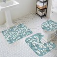 thumbnail image 3 of Spring Flower Bathroom Rugs Set White Floral Vintage Blue Watercolor Non Slip Absorbent Soft Bath Mats 3 Piece Set with Bathroom Rug, U-Shaped Floor Mat, Toilet Seat Cover Large Size, 3 of 9
