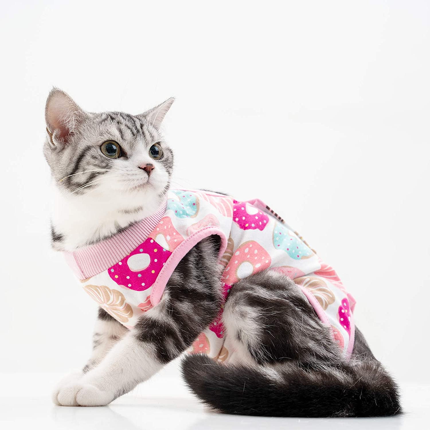 E-Collar Alternative,After Surgery Wear Cat Surgical Recovery Suit Abdominal Wounds or Skin Diseases Professional Home Indoor Pets Clothing 