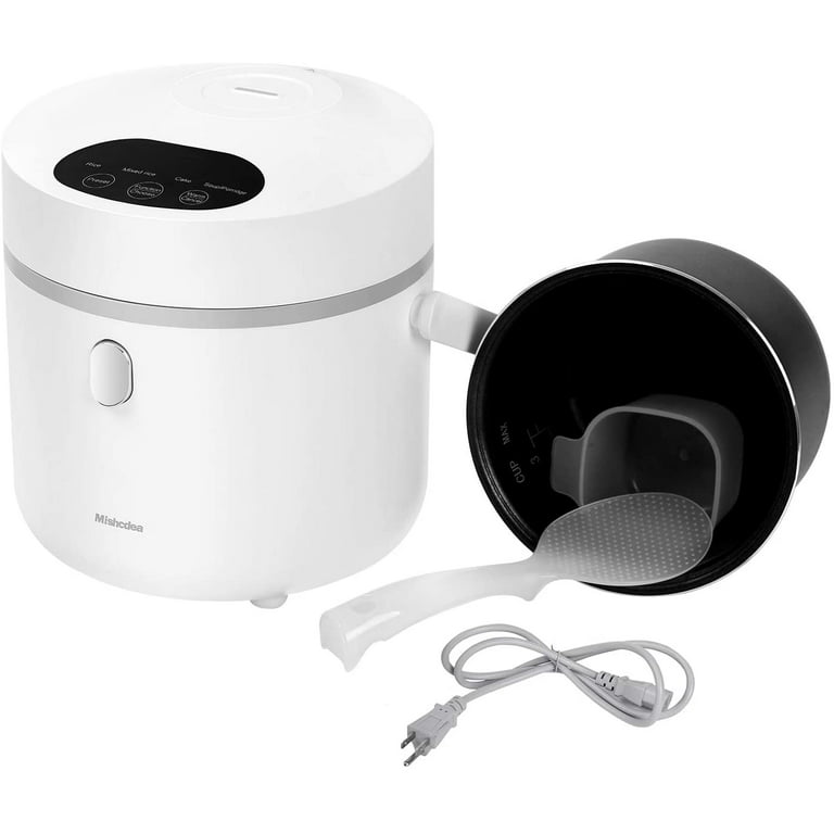 Mishcdea Small Rice Cooker 3-Cup Uncooked, Mini Rice Cooker