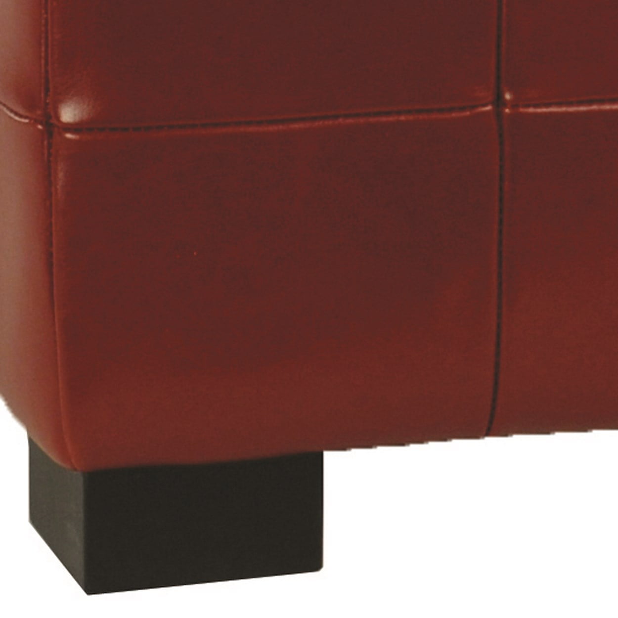 SAFAVIEH Small Manhattan Rustic Tufted Storage Bench, Red