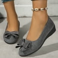 thumbnail image 4 of Bow Wedges Dress Shoes for Women Ladies 2025 Bowknot Suede Pointed Toe Business Office Formal Fall Low Heels, 4 of 7