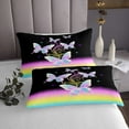 thumbnail image 3 of Erosebridal Dreamy Butterfly Quilt Sets for Queen Size Bed , Aesthetic Rainbow Bed Set, Lightweight 3-Piece, 3 of 5