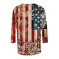 thumbnail image 5 of Lorytime 4th of July Shirts Women Red White and Blue Tops Patriotic Graphic Outfits 3/4 Sleeve Holidays Clothes XL, 5 of 5