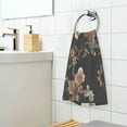 thumbnail image 3 of Yayeee 100% Cotton Hand Towels for Bathroom 16" x 28" Soft Absorbent Kitchen Towel, Black Flowers, 3 of 7