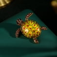 thumbnail image 2 of Artistic Turtle Brooch Exaggerated Oil Drop Design Retro Chic Diamond Details-Christmas present, 2 of 4