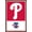 Mahogany Framed Version, variant on MLB Philadelphia Phillies - Logo 22 Wall Poster, 14.725" x 22.375" Framed
