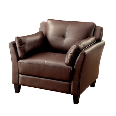 Bowery Hill Faux Leather Accent Chair in Brown - Walmart.com