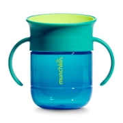 Munchkin Miracle 360 Toddler Sippy Cup with Spill-Proof Valve, Trainer Handles, 6+ Months, 7 oz, Dark Blue