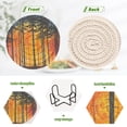 thumbnail image 4 of Woods and Sunset Watercolor Drink Coasters with Holder Absorbent Coaster for Coffee Table Room Decor 6 Pack, 4 of 7