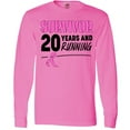 thumbnail image 3 of Inktastic Breast Cancer Survivor 20 Years and Running with Pink Ribbon Long Sleeve T-Shirt, 3 of 5
