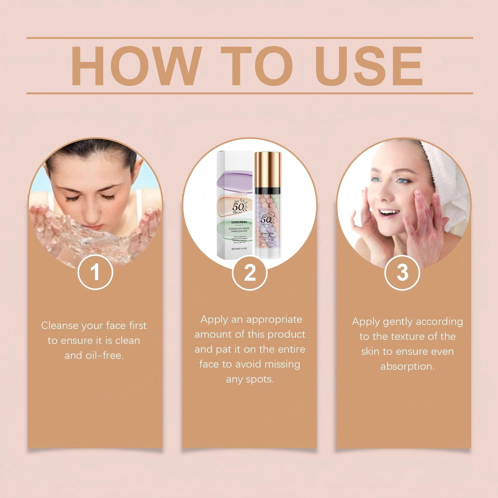 Alvantor 3 in 1 Primer for Face with Moisturizing Color Corrector and Smoothing Makeup Base SPF50, 1.41oz