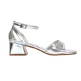 thumbnail image 3 of XY London Womens Hayley Cut Out Metallic Strappy Low Block Heel Sandals, 3 of 4