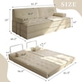 thumbnail image 3 of 81.5'' Sofa Bed Convertible Sleeper Sofa, Akaber Oversized Pull Out Couch with Fixed-Shape Frame, 2 Pillows, Corduroy Plush Lounge for Living Room, 3 of 7