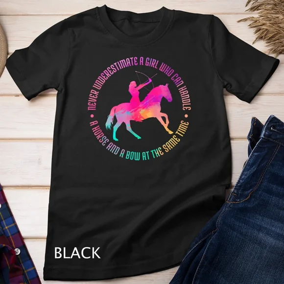Horse And Bow Mounted Archery Equestrian Sport Athlete Graphic Shirt,for unisex up to 3XL