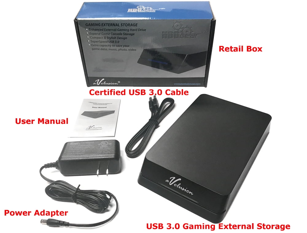 Avolusion HDDGear Pro 1TB (1000GB) 7200RPM 32MB Cache USB 3.0 External Gaming Hard Drive (For XBOX ONE X / S, Pre-Formatted) - 2 Year Warranty