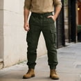 thumbnail image 2 of Casual Cargo Pants, Solid Color with 8 Pockets for Men's Outdoor Hiking and Work, Lightweight Tactical BDU Trousers for Daily Wear (No Belt), 2 of 6