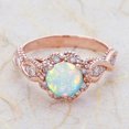 thumbnail image 2 of Rare Beautiful Fire Opal Diamond Engagement Rings, 2 of 4
