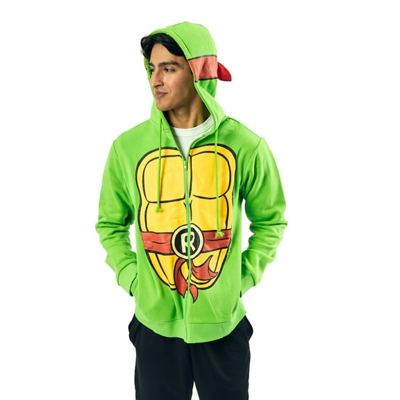 Teenage Mutant Ninja Turtles Raphael Long Sleeve Men's Green Cosplay Hoodie-Medium