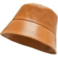 thumbnail image 5 of CoCopeaunts Leather Bucket Hat Four Seasons Casual All-Match Men Fisherman Hat Out Sun Protection Camping Basin Hat for Women, 5 of 8