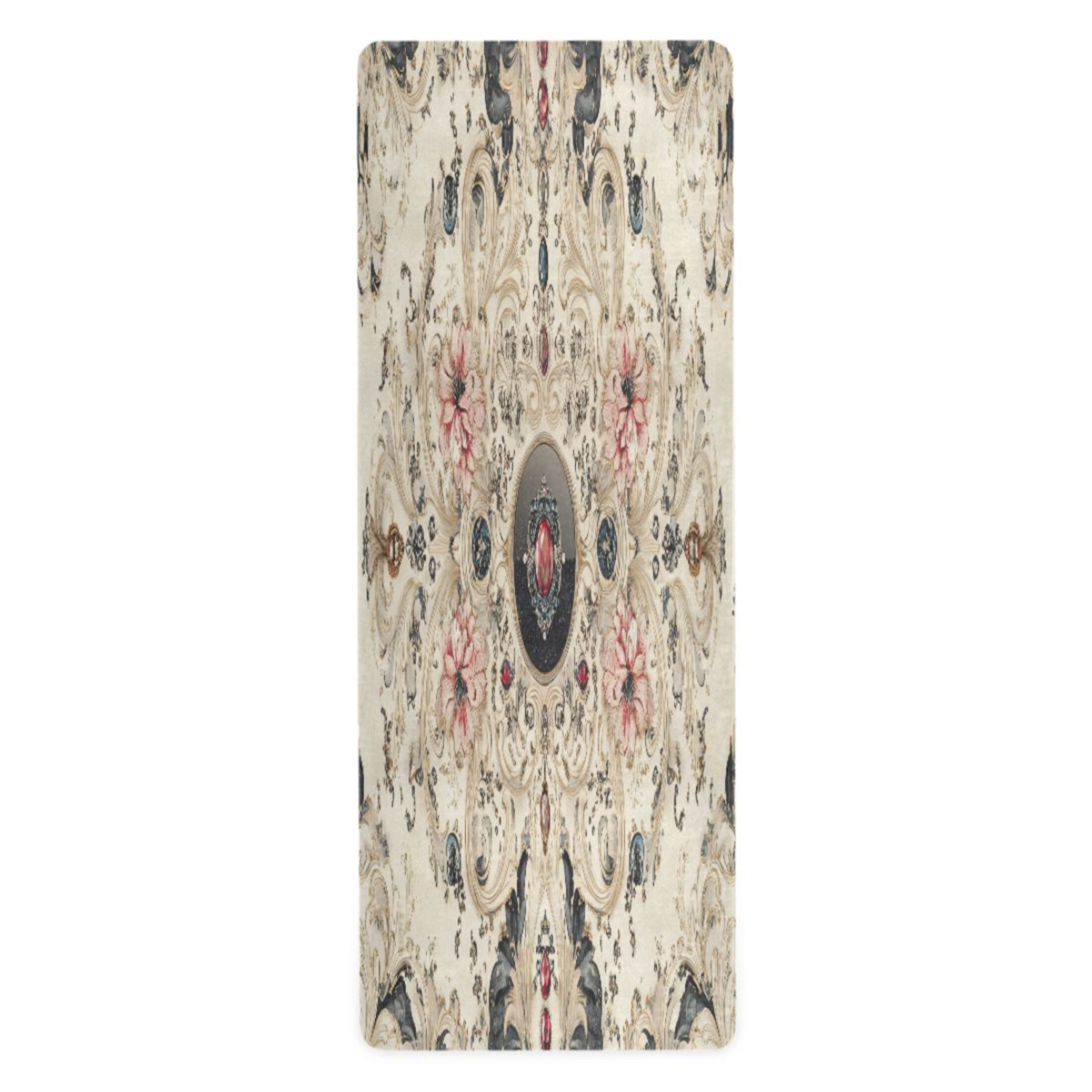 BZSMCE Yoga Mat Women Ornate Floral and Jewel Fitness Mat