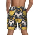 thumbnail image 3 of Kdxio Mouse Cheese Print Men's Swim Trunks with Compression Liner 7 Inch Inseam Quick Dry Swim Shorts, 3 of 7