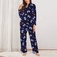 thumbnail image 6 of Rateoe Game Pads Pattern Womens Pajamas Set Long Sleeve Sleepwear Button Down Nightwear Soft Cotton Pj Lounge Sets, 6 of 9