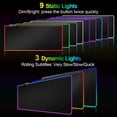thumbnail image 3 of RGB Gaming Mouse Pad X Large, Black Extended LED Mouse Pad 30% Larger Size(31.5"×11.8"), Anti-Slip Base Computer Keyboard Mouse Mat for Gaming Computer/Laptops/Office Desk, 3 of 7