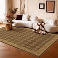thumbnail image 2 of Toyoso 8'x10' Large Traditional Area Rug, Dark Coffee Brown Floral Diamond Silicone Carpet, 0.25" Durable Machine Washable Non-Slip Floor Cover, High-Traffic Decorative Rug for Dining Room, 2 of 8
