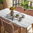thumbnail image 3 of Western Stars Retro Table Cloths for 4 Foot Rectangle Tables, Wheat Rings Farmhouse Wooden Stripes Patio Waterproof Elastic Fitted Tablecloths, Washable Rectangular Table Cover for Camping, 3 of 8