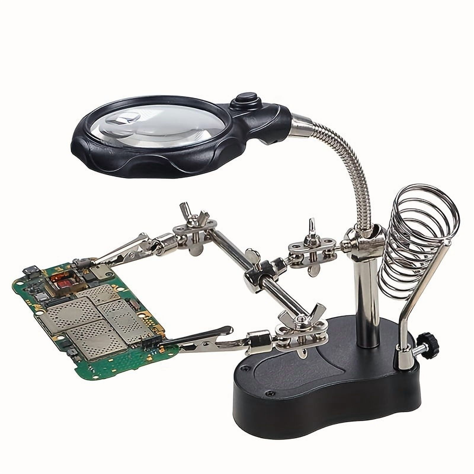 Magnifying Glass With Light Electronic Inspection Repair Auxiliary Clip Adjustable Folding Hardware Tool Mobile Phone Magnifying Glass