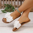 thumbnail image 5 of Wensltd Women's Sandals Summer Fashion Bow Sandals Flat Style Beach Wear Trendy Slippers Outdoor Comfort Beige, 5 of 9
