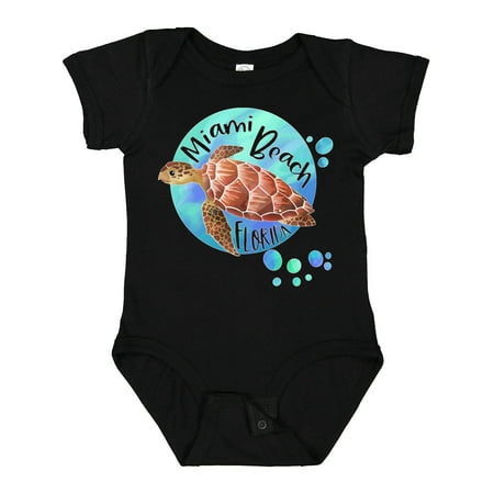 

Inktastic Miami Beach Florida Swimming Sea Turtle with Bubbles Gift Baby Boy or Baby Girl Bodysuit