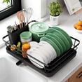 thumbnail image 2 of Kitsure Escurreplatos - Escurreplatos que Ahorra Espacio, Escurreplatos para encimera de Cocina, Escurridor de Cocina de Acero Inoxidable Duradero con Soporte para Cubiertos, Negro, 2 of 4