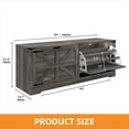thumbnail image 3 of Craftian 55" Farmhouse Shoe Storage Bench – Tilt-Out 3-Drawer Cabinet with Flip-Top Seat, Entryway Mudroom Organizer, Holds 9-12 Pairs, 220 lb Weight Capacity, Dark Rustic, 3 of 9