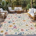 thumbnail image 2 of Pink Spring Floral Outdoor Rug for Patio/Deck/Porch, Non-Slip Large Area Rug 5 x 7 Ft, Elegant Pastoral Flowers Butterflies Rustic Indoor Outdoor Rugs Washable Area Rugs, Camping Rug Carpet Runner, 2 of 8