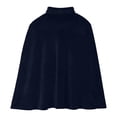 thumbnail image 3 of ZACPNCV Unisex Velvet Short Cape Cloak Soft Thermal Lapeled Single Button Velour Poncho Shawl Formal Outer Cape for Wedding, Party Navy, 3 of 7