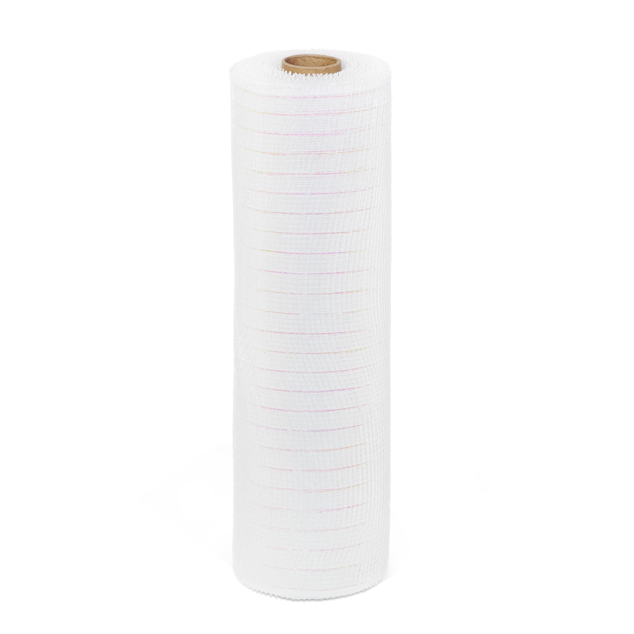 Hello Hobby White Deco Mesh for Crafts, Ribbons and Decorations, 10 in x 10 yd