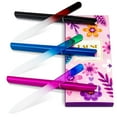 thumbnail image 1 of EAONE Lima de uñas de cristal con estuche, paquete de 3 limas de uñas grabadas de doble cara para uñas naturales, herramienta profesional para el cuidado de las uñas, calcetines para mujeres y niñas,, 1 of 4