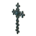 thumbnail image 2 of Zeckos Divin Fleur Design Faux Turquoise Pierre Décoratif Mur Croix, 2 of 3