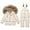 Beige, variant on lnmuld Two Piece Toddler Girls Snow Suit Insulated Hooded Down Jacket with Matching Ski Bib Pants Winter Snowsuit Set Warm Outdoor Play Outfit Size:3-4 Years