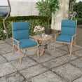 thumbnail image 2 of Jordan Manufacturing 44" x 22" Celosia Legion Blue Crosshatch Rectangular Outdoor Chair Cushion with Ties and Hanger Loop, 2 of 14