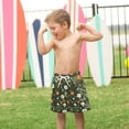 thumbnail image 4 of FORMRS Boys Swim Trunks Quick Dry Mesh Liner Boardshorts Sizes XS-XL, Green Flowers Pattern, 4 of 7