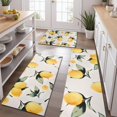 thumbnail image 2 of Yellow Lemon Fruits White Pattern Kitchen Rugs Sets Of 3,Kitchen Runner Rugs Non Skid Washable,Decorative Kitchen Floor Mats for Kitchen,Sink,Laundry,17"x30"+ 17"x47" + 17"x59", 2 of 6