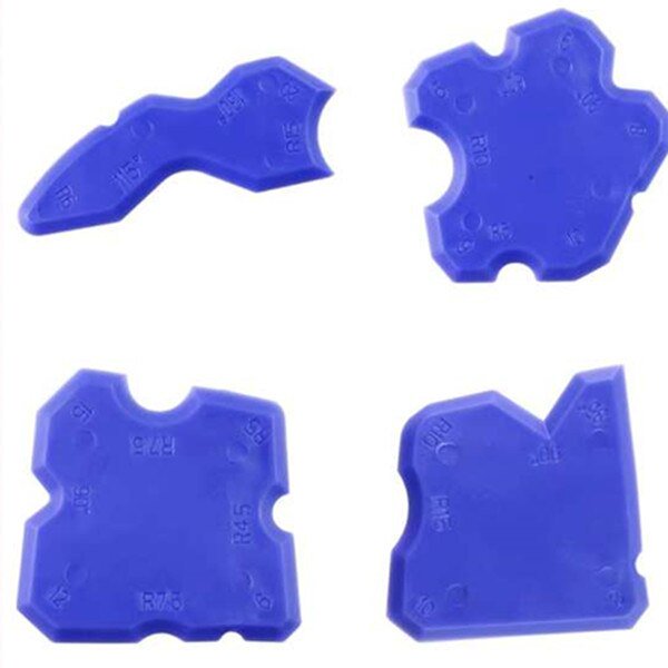 Kit de herramientas de calafateo, espátula, sellador de juntas de silicona, herramientas de reparación de bordes, limpiador de bordes de azulejos de piso, 4 piezas
