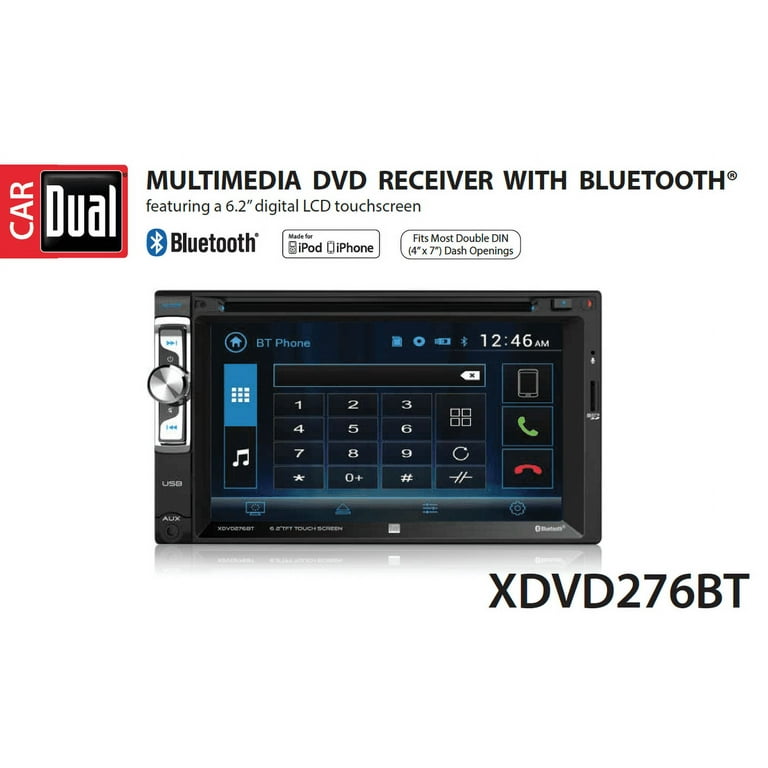 2-DIN Autoradio, 6.2 Inch HD Scherm, Dubbel Din, Bluetooth, EU  Navigatie