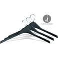 thumbnail image 2 of INTERNATIONAL HANGER Heavy-Duty 1/2 inch Wide Contour Black Plastic Hanger for Coats, 50 Pack, 2 of 3