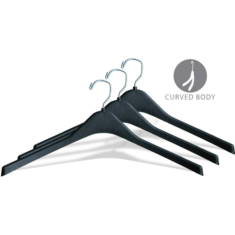 Plastic Suit Hangers - Conacave Extra Wide-Shouldered - 21 Black