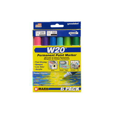 W20 PERMANENT PAINT MARKER 6 PACK