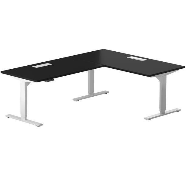 PROGRESSIVE DESK Electric Standing Corner Ryzer Desk, Adjustable Height LShaped Office Desks