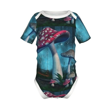 

Yiaed Fantasy Mushrooms Print Infant Climbing Short Sleeve Onesie One-Piece Baby Bodysuit Clothes 0-12 Months -9M